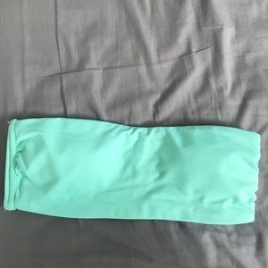 teal bando swim top